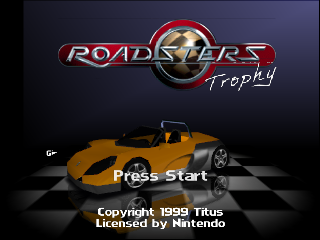 Roadsters title screen for Nintendo 64